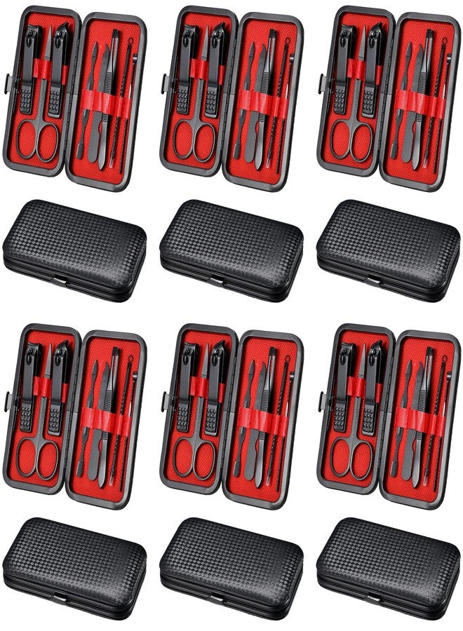 Geosar 12 Sets Manicure Set Nail Clippers Pedicure Kit 8 in 1 Grooming Stainless Steel Kits Nail Care Tools with Travel Case Valentine Day Gifts for Employee Coworker Teachers Nurse(Red Background) - Image 1